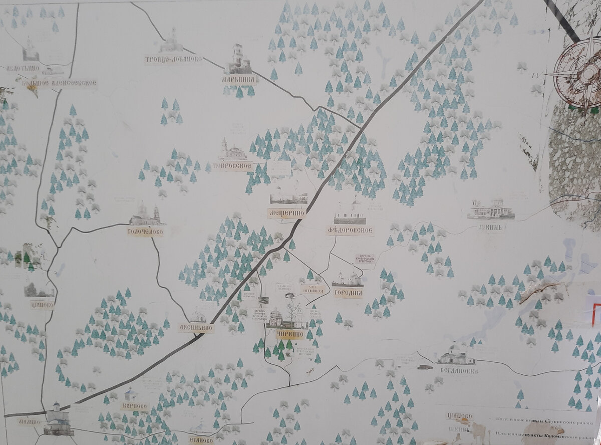 Часть карты с указанием Церквей и Источников Ступинского района. #Подмосковье  # Ступино # Родники # Источники #  Святые места # Путешествия # Отдых с семьей 