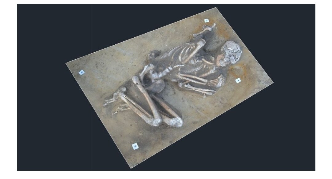 Сгенерированное компьютером изображение, показывающее захоронение.  (Изображение предоставлено: Павел Мицик и Лукаш Шарек)