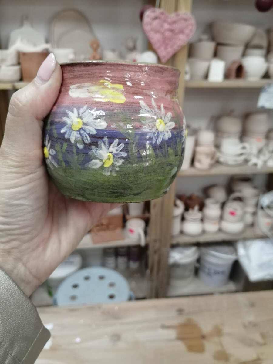 Так выглядят ангобы после обжига. 