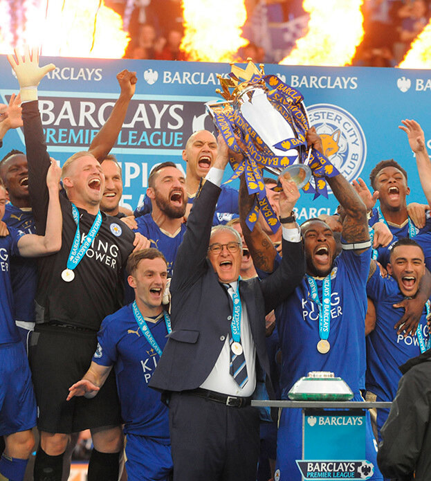    «Лестер» празднует чемпионство в 2016 году. Global Look Press