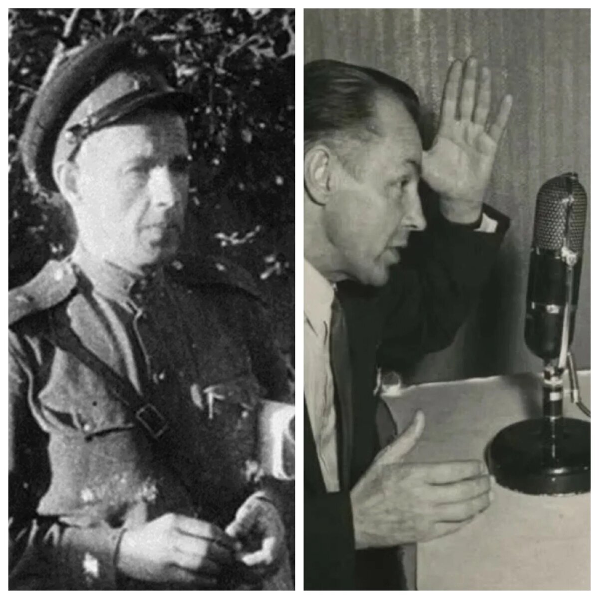 Комментатор Вадим Синявский на фронте и в комментаторской.