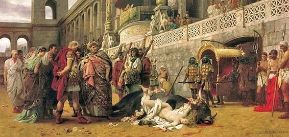 Генрих Семирадский. Христианская Дирцея в цирке Нерона. 1897 г.