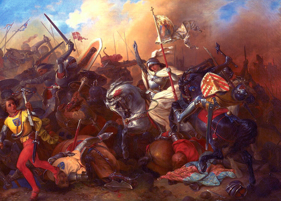 Жанна д’Арк в бою. Картина Августа Густава Ласинского, 1852 год. 