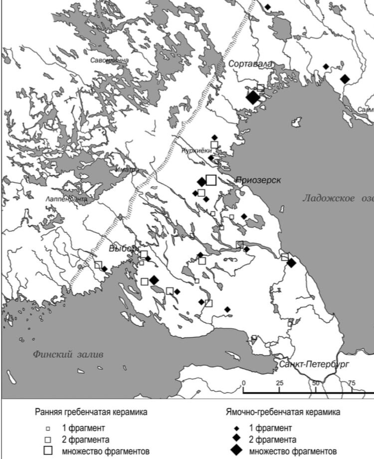 «Поселения эпохи неолита на Карельском перешейке и в Северном Приладожье ( А. И. Сакса «Древняя Карелия в конце I - начале II тысячелетия н. э.»)., 