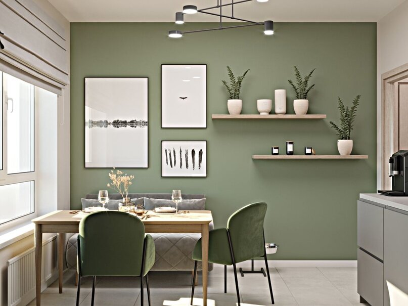 Комбинированная покраска стен на кухне: 91+ идей дизайна