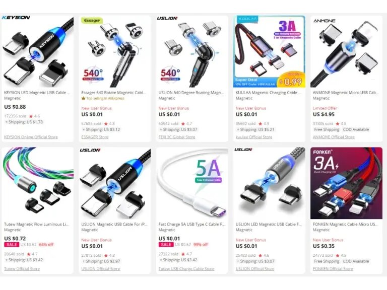 Магнитные кабели для передачи данных с типом C, Micro USB и для iPhone