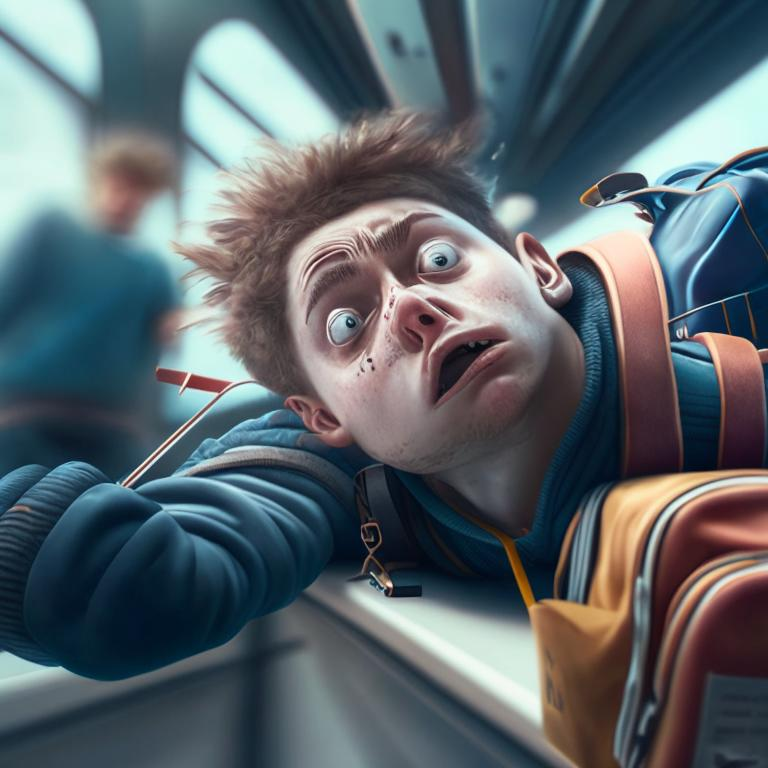 Результат генерации по запросу "Ленивый и безнадёжный ученик вылетает со свистом выпучив глаза из моего личного пространства", стиль: 4k