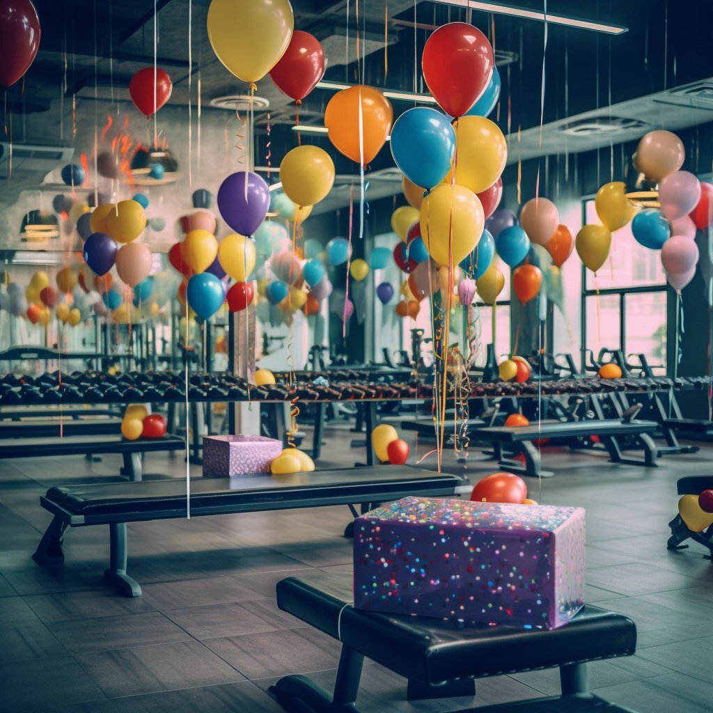 Имениннику можно презентовать бесплатную 30-минутную индивидуальную тренировку в течение недели до или после праздника либо именной сертификат на какую–нибудь услугу в вашем фитнес–клубе