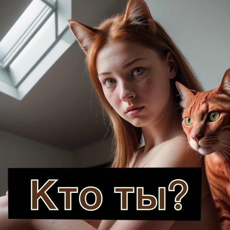 Девушка с рыжим котом