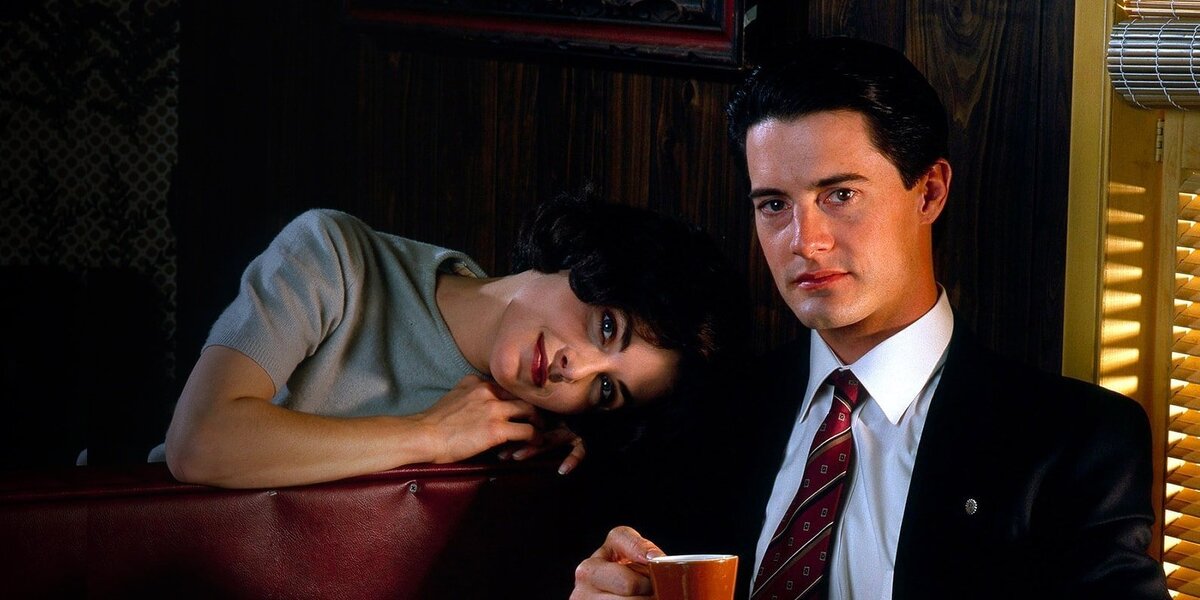      Кайл Маклахлен и Шерилин Фенн во время съемок Твин Пикс