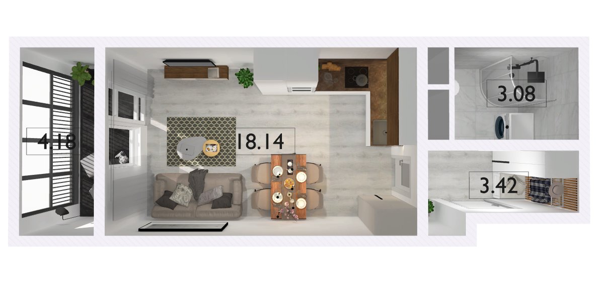 Общий вид квартиры в ЖК «Город звезд»