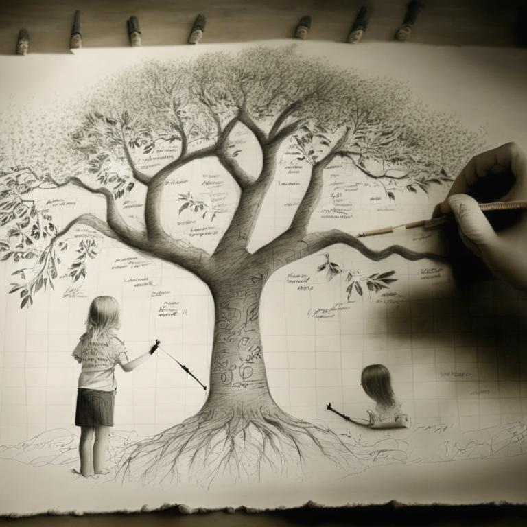 Результат генерации нейросети по запросу "рисовать родословное дерево на обоях"