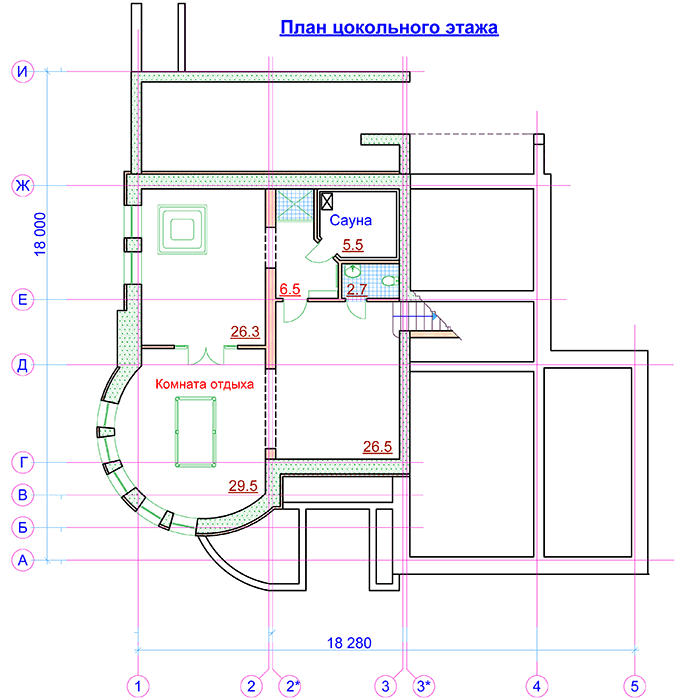 Проект дома 330 м2 в стиле барокко с цокольным этажом - PA-35