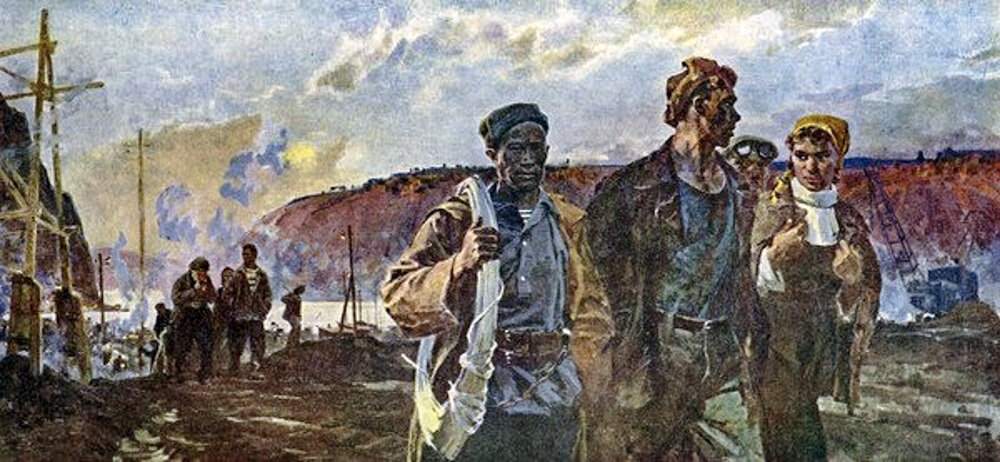 Художник Юрий Подляский "Они начинали братскую ГЭС"