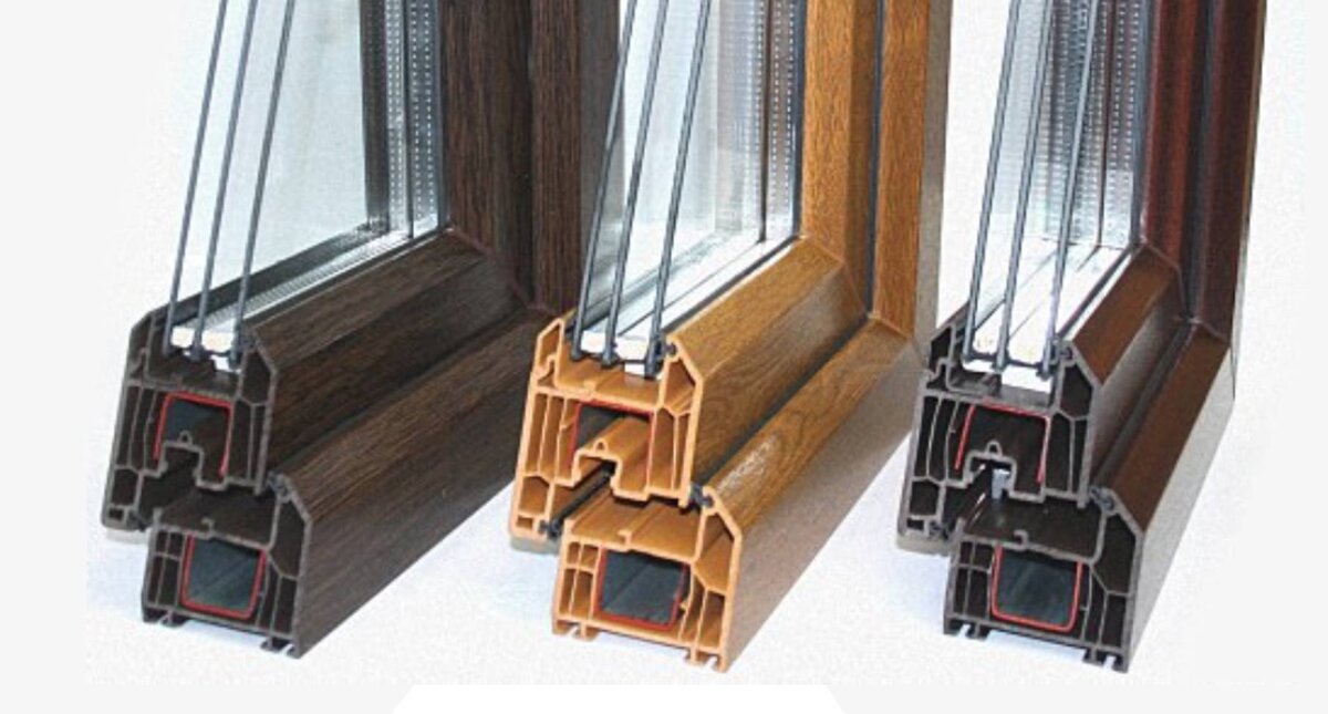 Пример ламинированного профиля окрашенного в массе