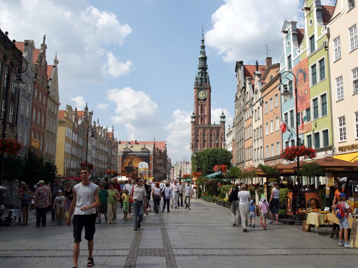    Городская ратуша на улице Длугой Тарг (Длиный рынок). Гданьск, Польша© РИА Новости / Владимир Федоренко