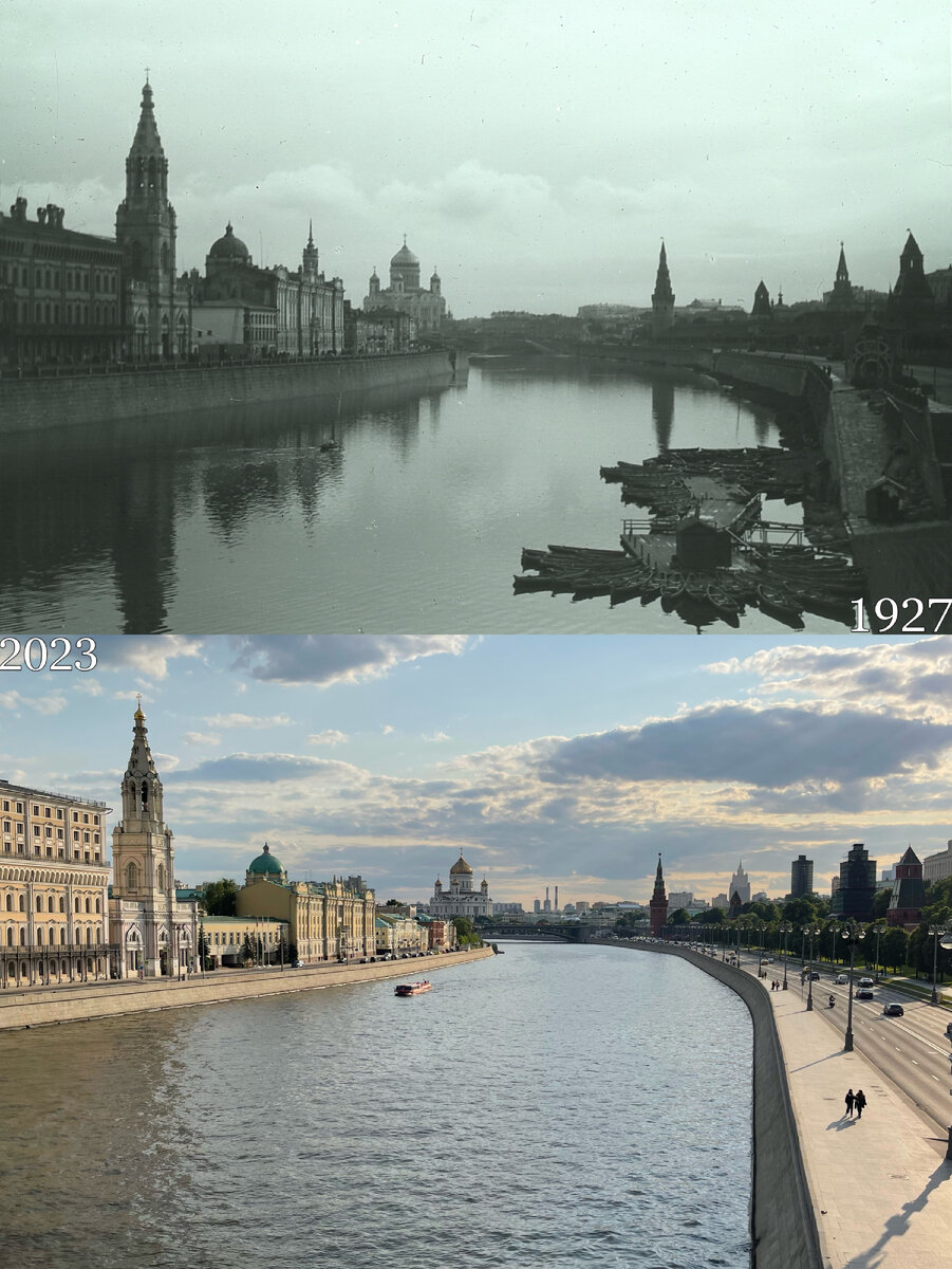 Ро москвы. Необычные фото Москвы. Москворецкий мост. Москва тогда и сейчас