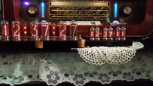 Часы ламповые «Classic IN» на газоразрядных индикаторах ИН| массив бубинга | Nixie Clock