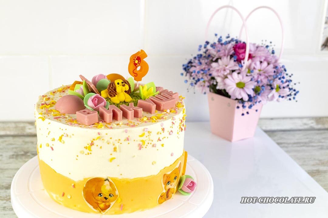 Оформление торта для девочки