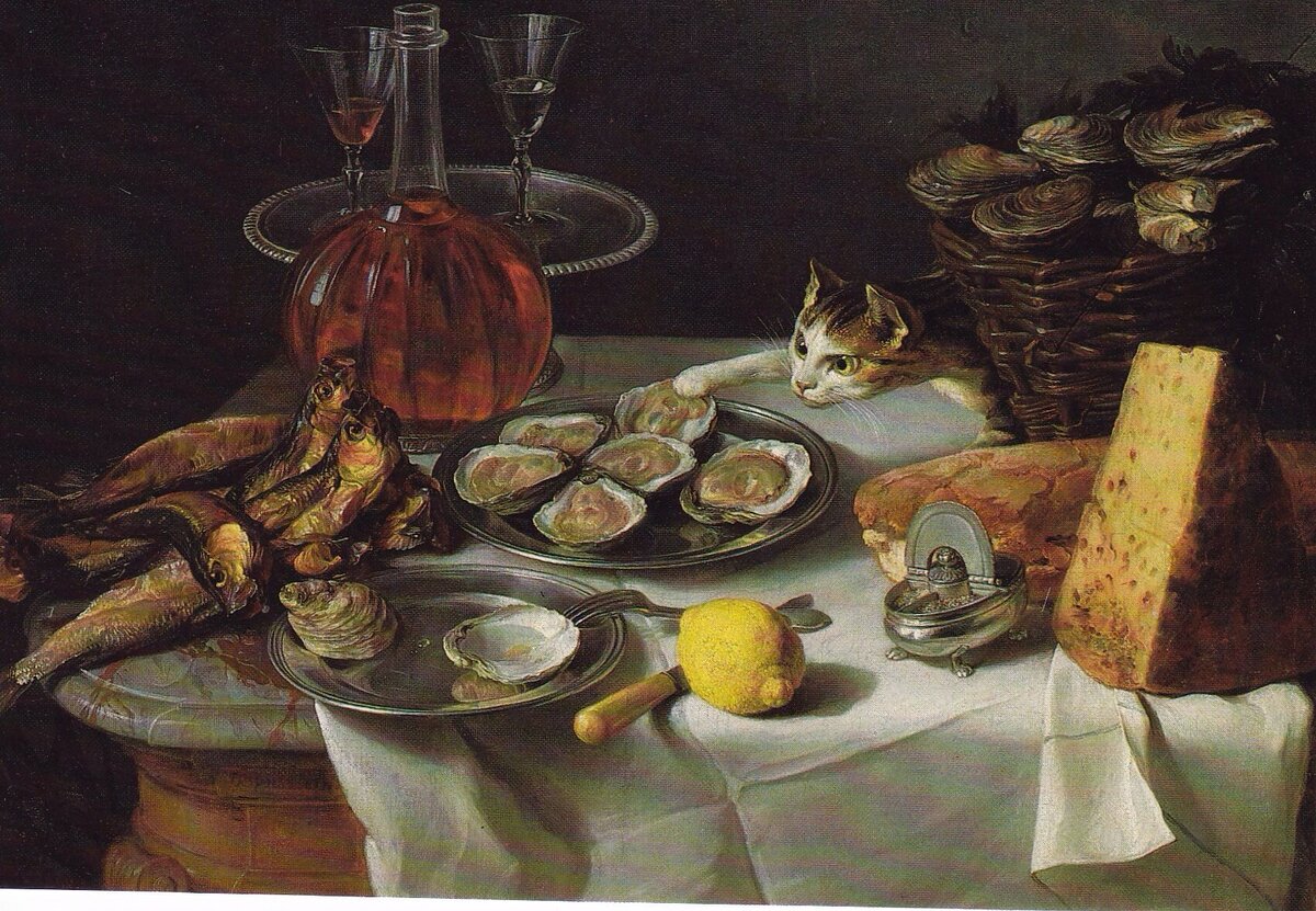 Alexandre-François Desportes (Francia, 1661-1743). Stilleben mit Katze. 