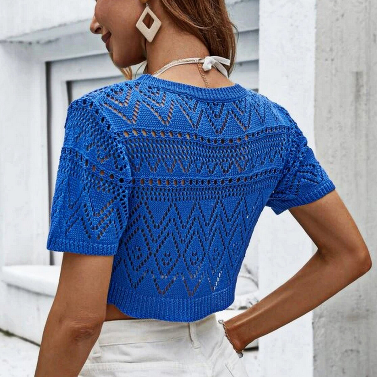 Привет, друзья мои! Подоспела моя новая партия «утащено с сайта Shein» — красивые ажурные джемперы, пуловеры и топы, которые можно запросто связать спицами.-36