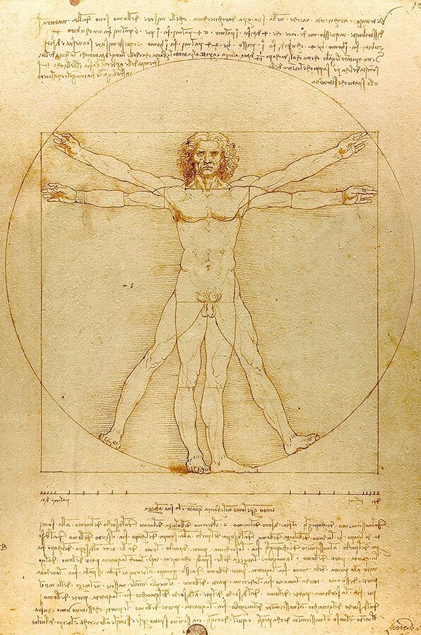 Леонардо да Винчи, "Витрувианский человек" (ок. 1492 г.) (Фото из интернета)