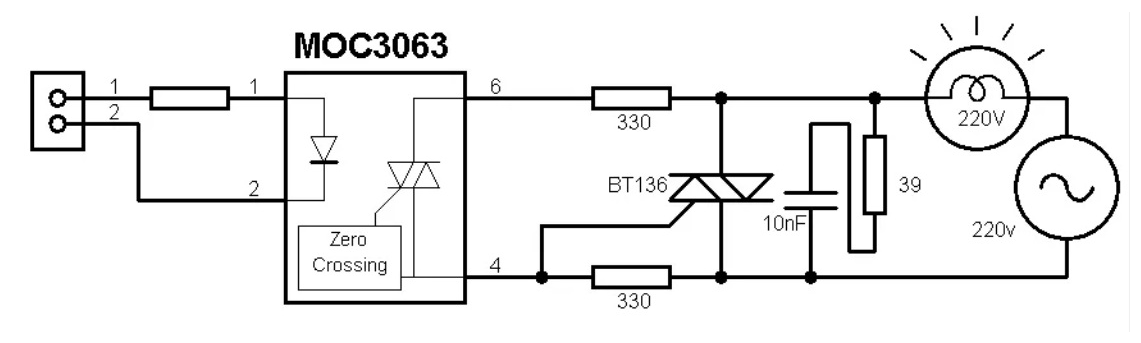 Мос3063 схема включения