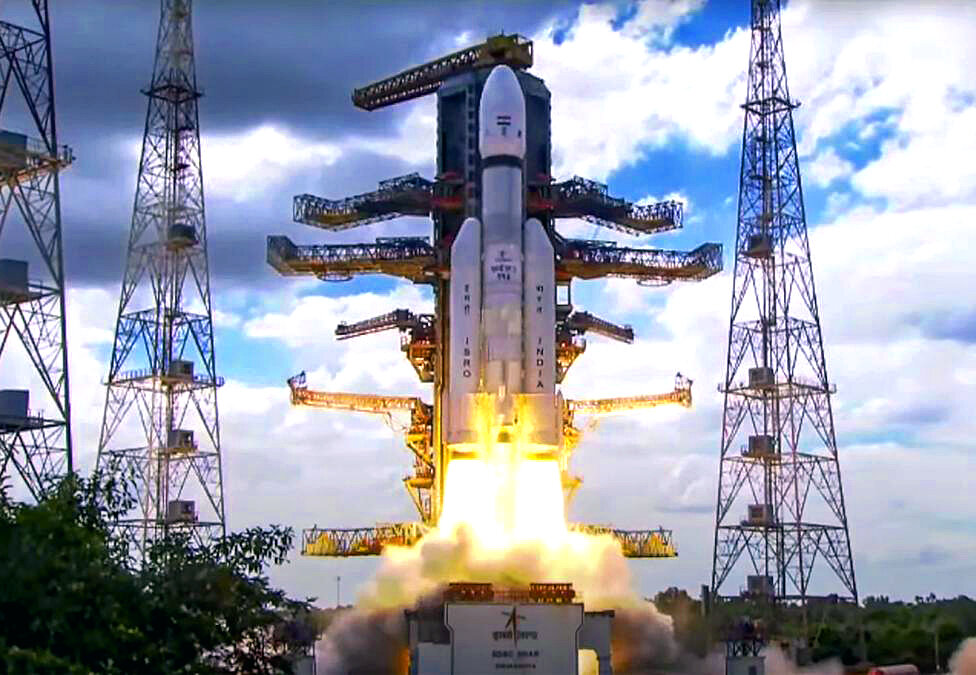 "Чандраян-3" был запущен на ракете LVM 3 с космического центра Сатиш Дхаван 14 июля в 5:05 утра по восточному времени (09:05 по Гринвичу). (Фото предоставлено Индийской организацией космических исследований (ISRO)