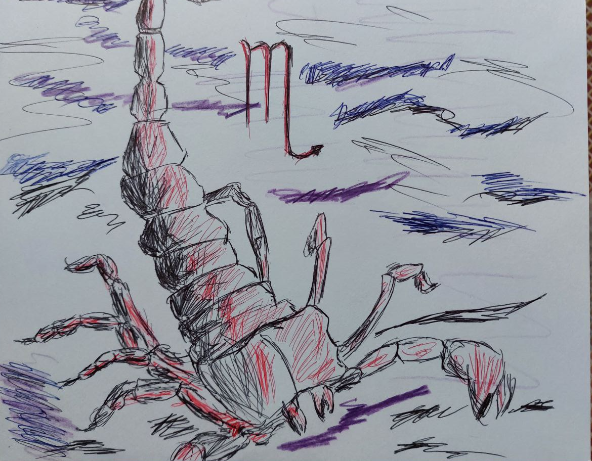 Транзит Сатурна для Скорпионов, рисунок авторский