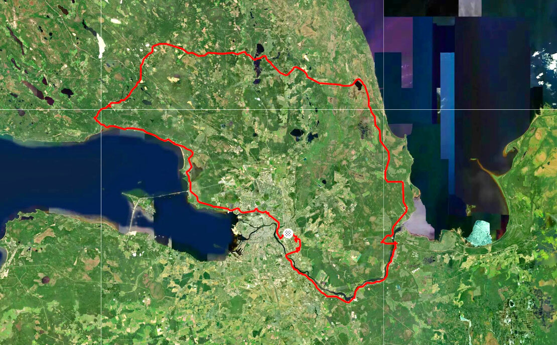 трек - вид со спутника