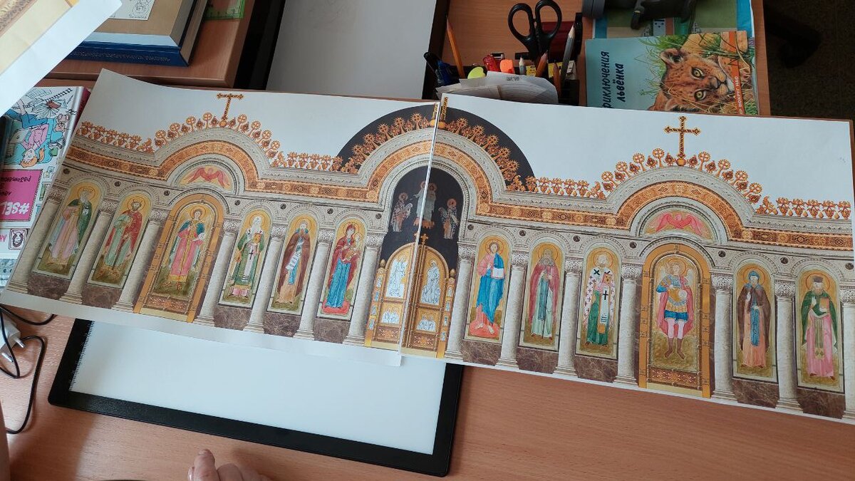 Иконы в иконостас храма св. Пимена Угрешского. Работа мастерской "Палехский Иконостас"