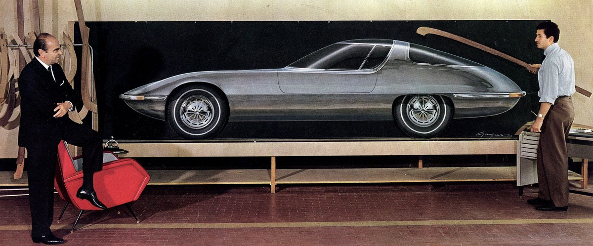 Testudo на базе Chevrolet Corvair — квинтэссенция стиля мирового автомобильного дизайна на многие годы вперед. Дизайн Дж. Джуджаро, 1963 г.