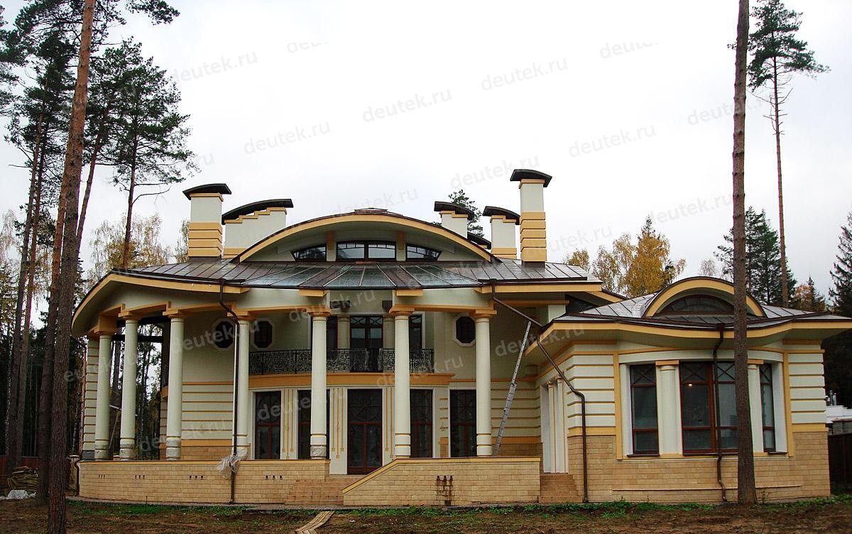 Проект двухэтажного дома 1143 м2 в стиле барокко с цокольным этажом - PA-9