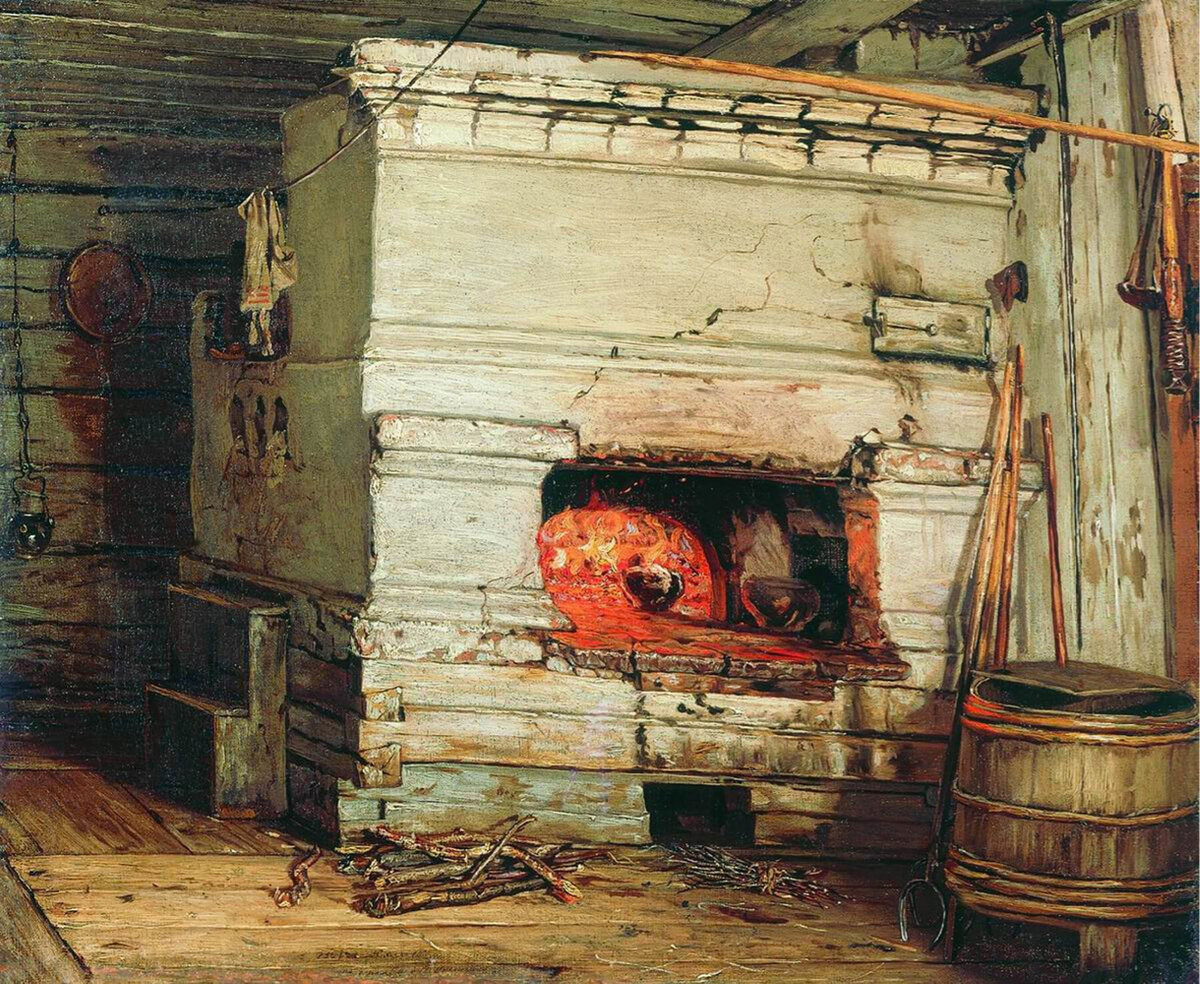 «Крестьянская изба». Художник: В. М. Максимов