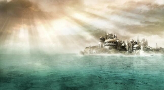 Атлантида, согласно описанию Платона. 