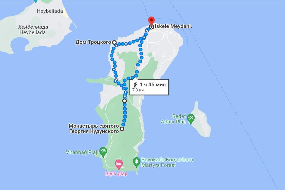 Мой маршрут для прогулки по о. Буюкада