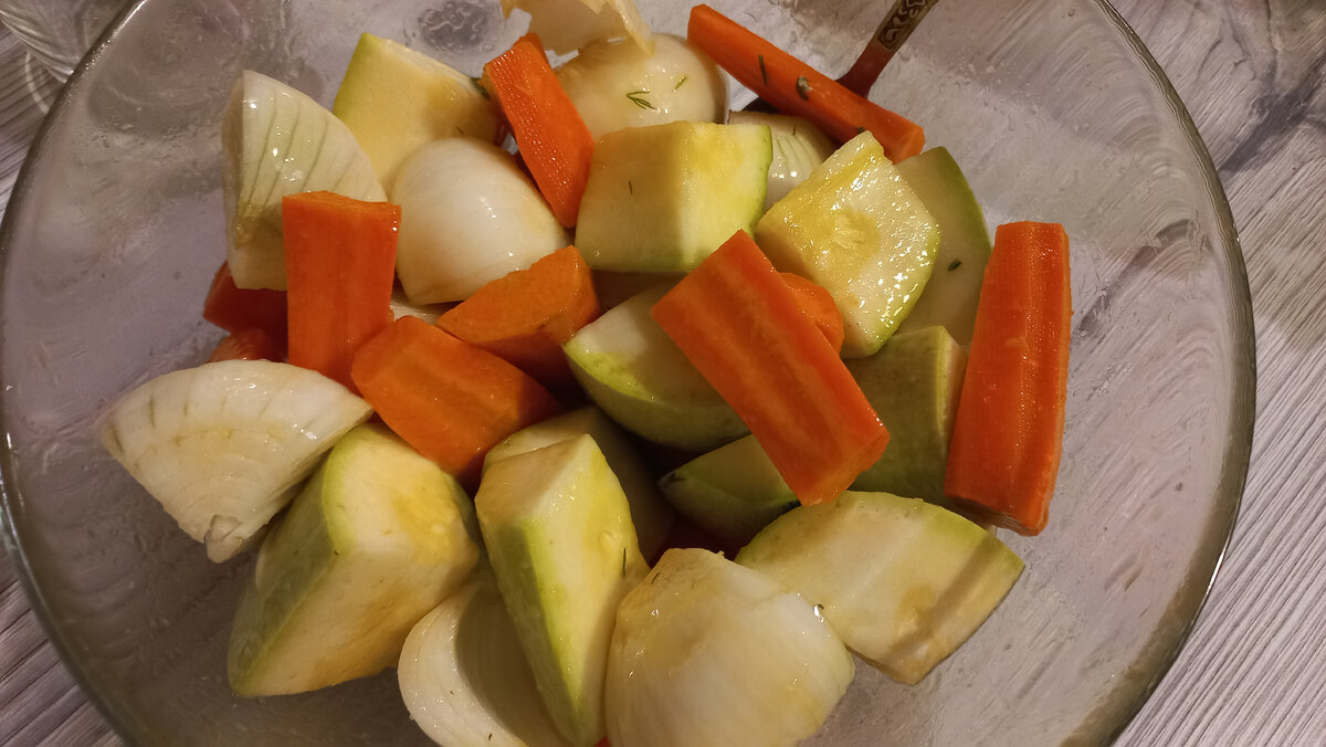 Подготовленные овощи