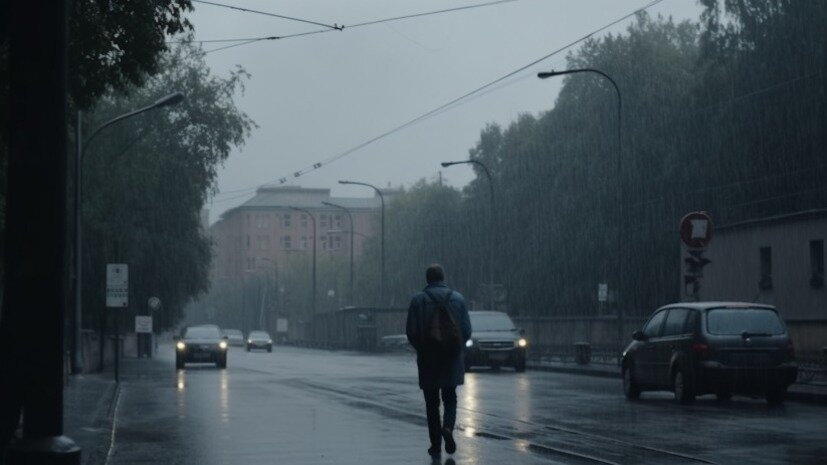     Сильнейший дождь пошел во Владивостоке. Компанию ему составляют гром и молния.