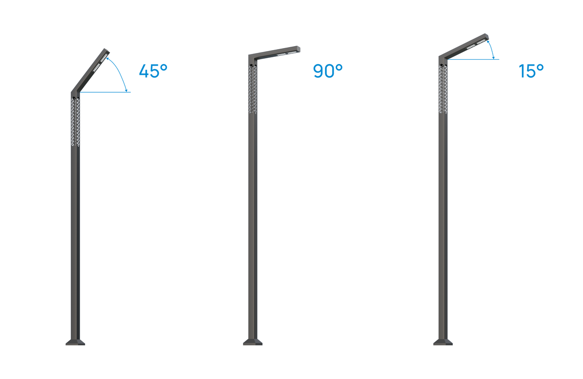 Иллюстрация различия угла наклона световой части