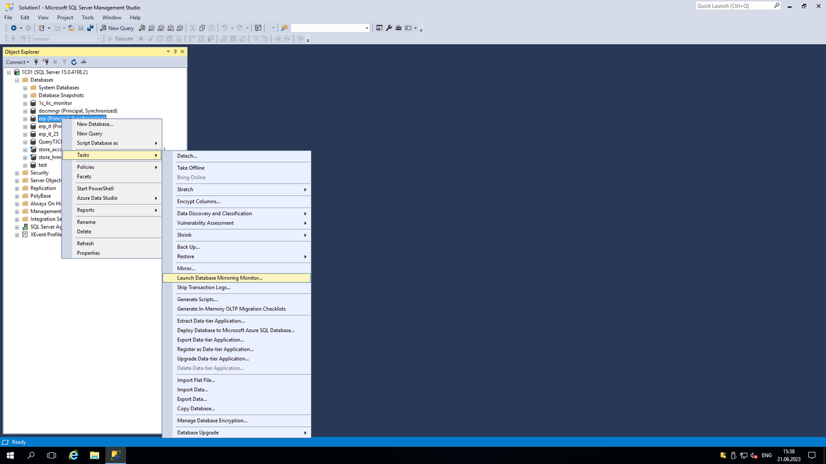 Database Mirroring Monitor | Лаборатория сисадмина | Дзен