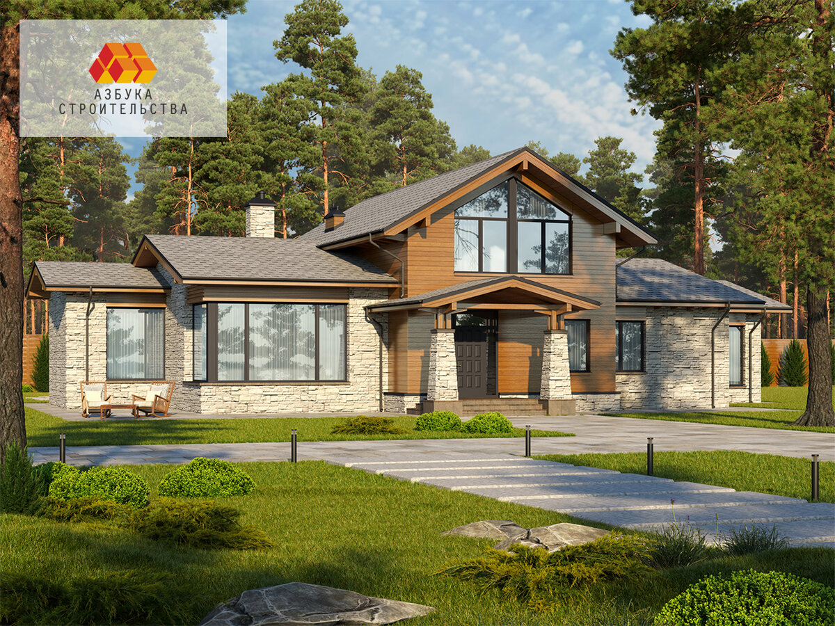 Дом в стиле шале в посёлке Ленинский