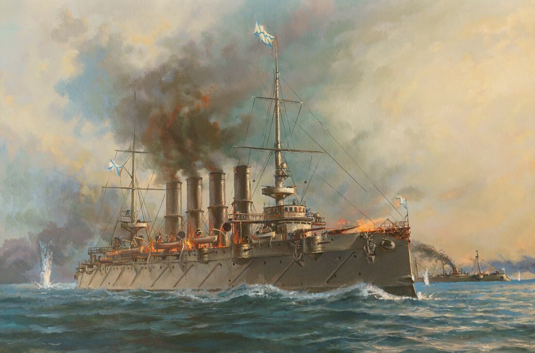 Бой крейсера "Варяг" с японской эскадрой в Чемульпо (Корея)