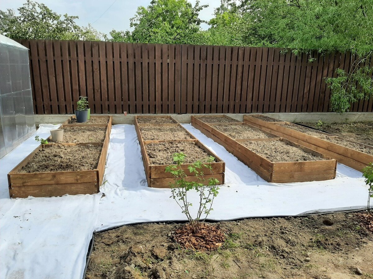 Строительство огорода примыкающего к забору. Фото автора sever_sad