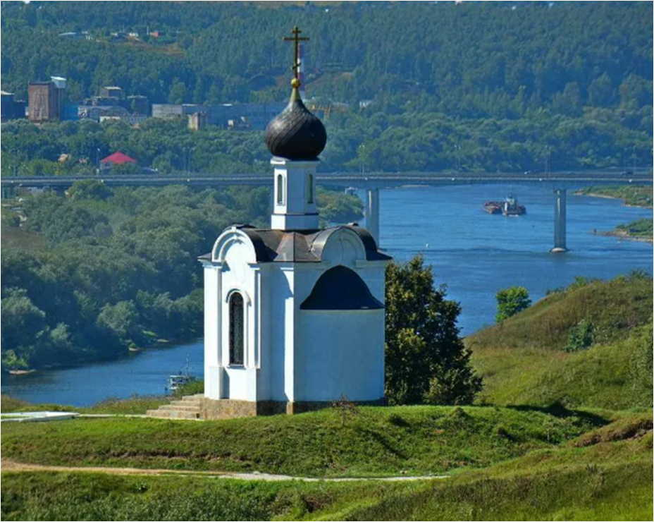 Алексин. Часовня Илии. Мост через Оку. Фото из открытых источников Яндекс.Картинки