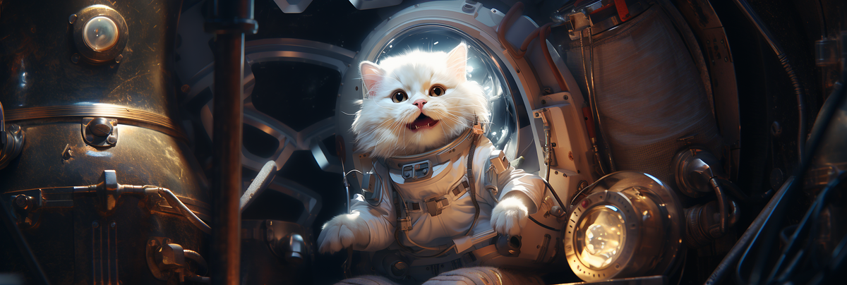 Вот, например, милый кот космонавт нарисованный нейросетью 