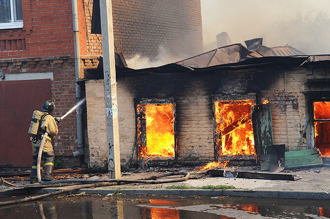 Пожар в Ростове на Дону 21 августа 2017 года.