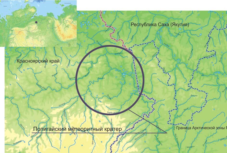 Местоположение кратера – Таймырский Долгано-Ненецкий район, северо-восток Красноярского края
