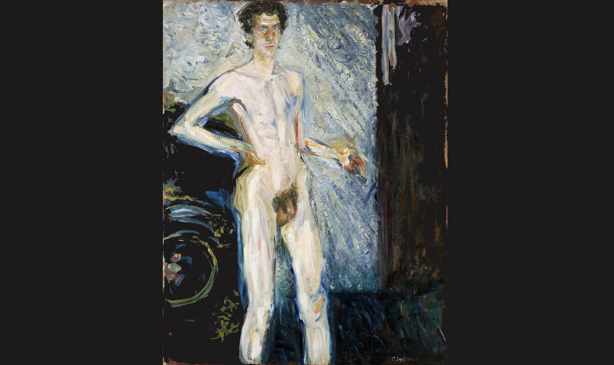 Обнаженный автопортрет с палитрой, 1908. Масло, 140,5×119,5 см (Рихард Герстль)
 