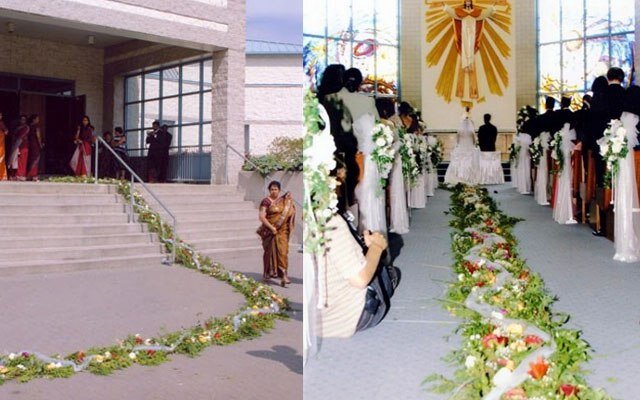 Такой букет несли:невеста, 79 ее подружек и 47 шаферов. 