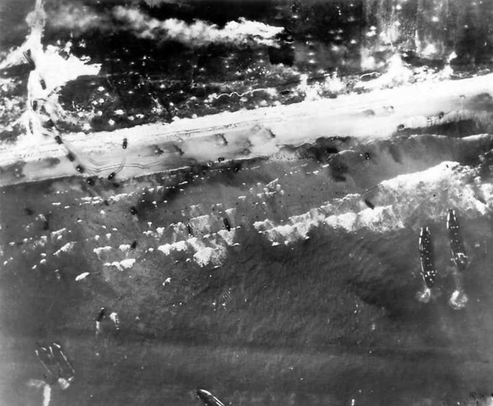 Аэрофотосьемка высадки на Юта-Бич